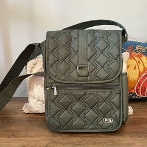 Lug Moped Deluxe Quilted Day Pack Purse Bag In Olive